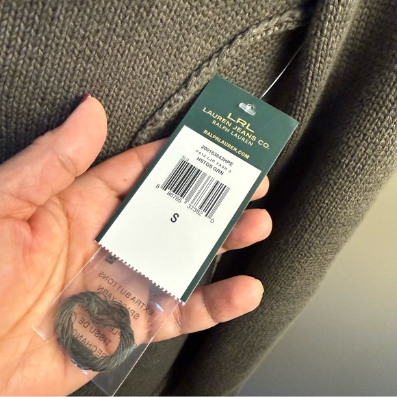 Ralph Lauren Gray/Green Toggle Cardigan, XS - Picture 5 of 16